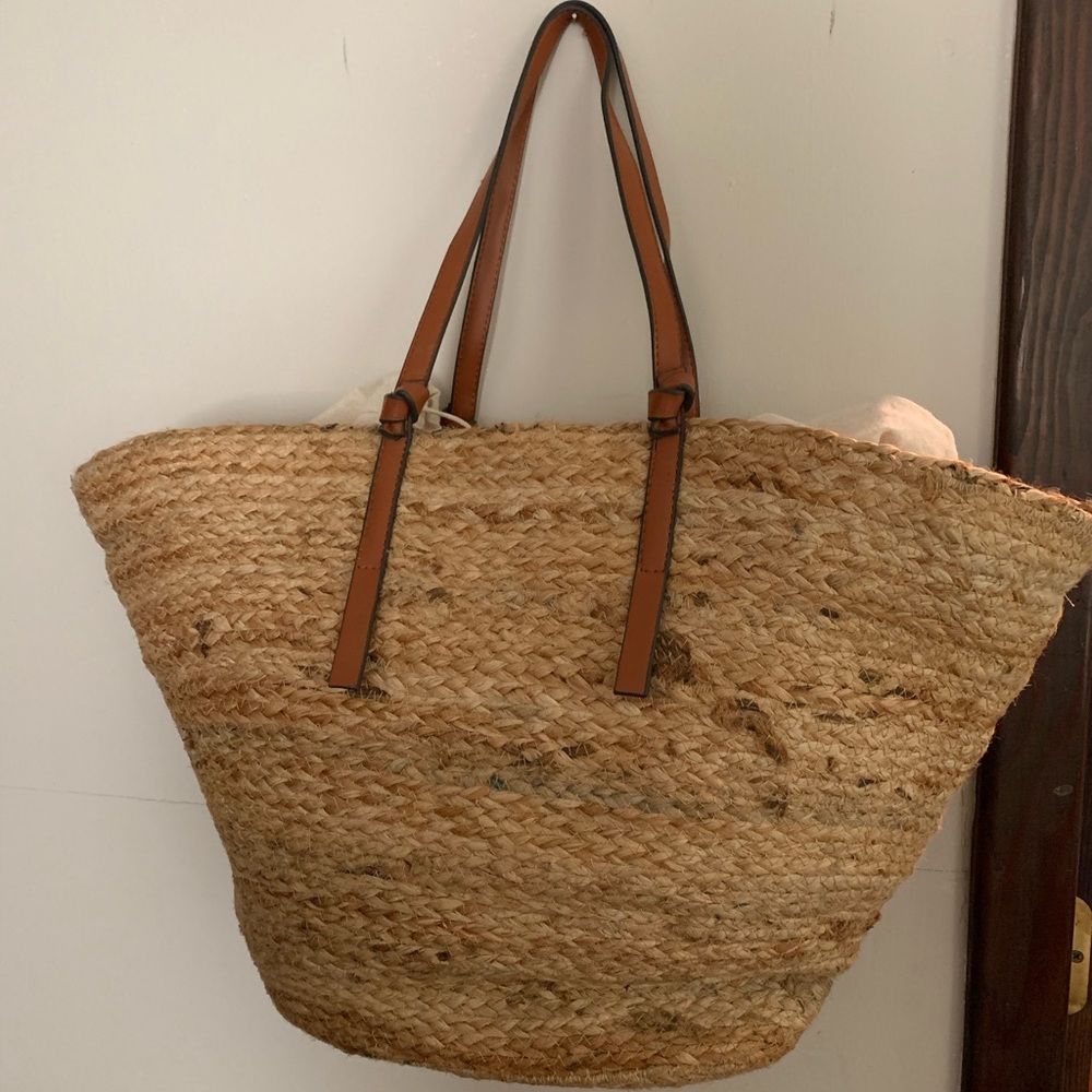 Brand new woven beach tote from Mango